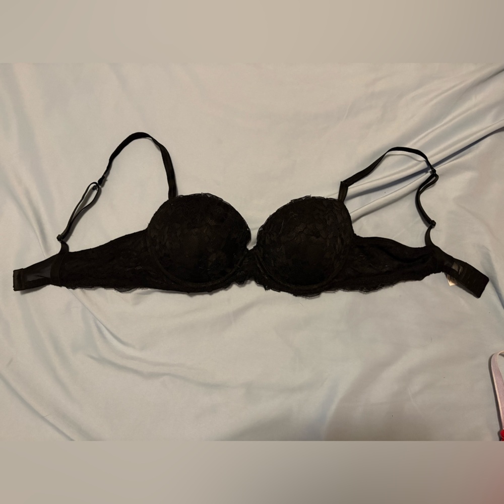 black lace push up bra